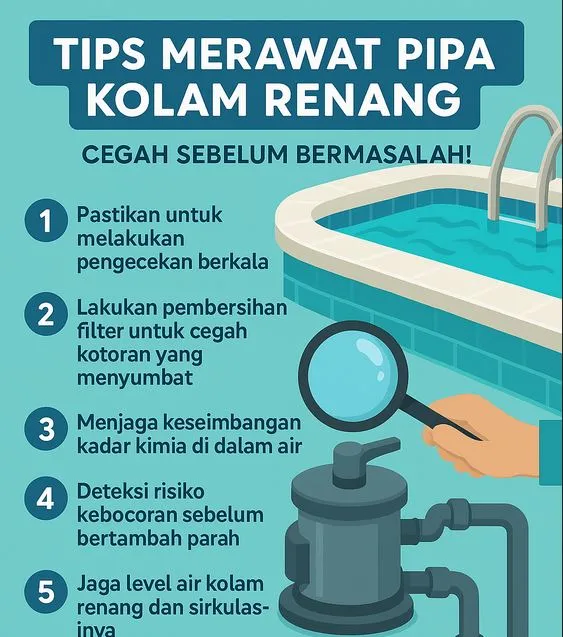 cara merawat pipa kolam renang