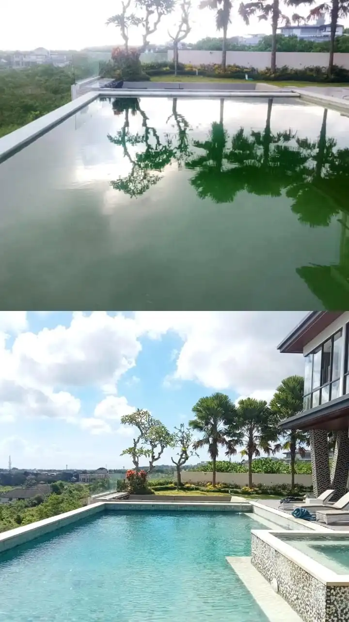 sebelum dan sesudah perawatan kolam renang